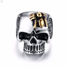 2017 new arrival steel engraved titanium steel spider skull rings